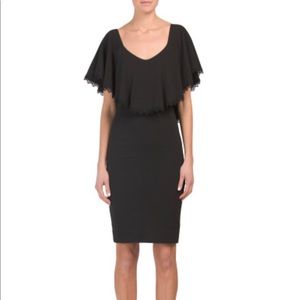 Dress The Population Delilah Ruffle Black Dress Size Small NEW